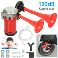 Dual Trumpet Air Horn Kit 12V 115DB – Super Loud Train Horn with Compressor for Semi Trucks, Boats & Motorcycles