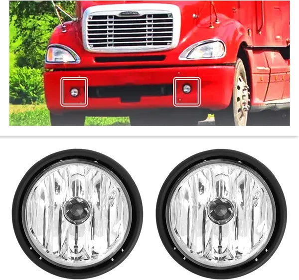 Fog Lights Replacement With Bulbs Fit For Freightliner Columbia 2000-2015 Passenger & Driver Side Front Fog Light Lamp Fit For Freightliner Century A Pair, White