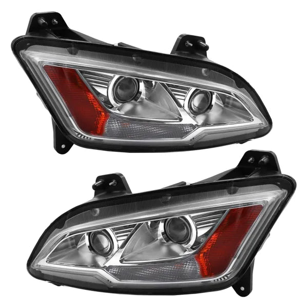 Halogen Headlights Assembly Fit For 2022+ Peterbilt 579, Left/Driver and Right/Passenger Pair Set, Including Halogen Bulbs