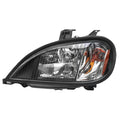 Headlights Assembly Fit For 2004-2017 Freightliner Columbia, Black Housing And Amber Reflector Headlamps, Left/Driver Side, Including Halogen Bulbs