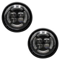 LED Fog Lights Replacement Fit For Freightliner Columbia 2000-2015 Truck, Pair Set Right/Passenger & Left/Driver Sides, Black Color