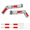 Stainless Steel Angled Spring Loaded Mud Flap Hangers, 2-1/2" Bolt Spacing, for Semi Trucks, 1 Pair, Silver